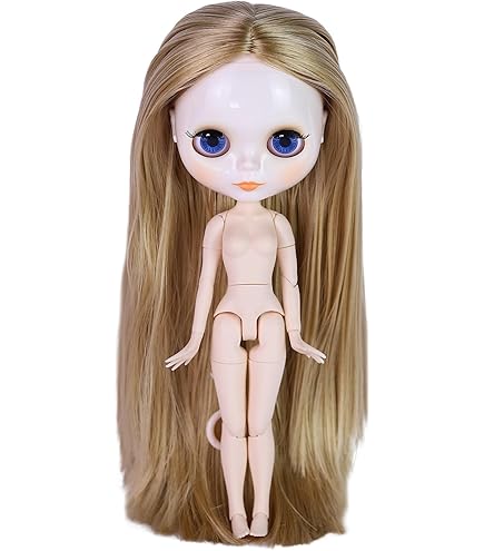 ♡カスタムアイシードール♡ 白肌　薄茶mix ストレート毛先カール　可愛い カスタムアイシードール 白肌 薄茶mix ゆるふわウェーブ